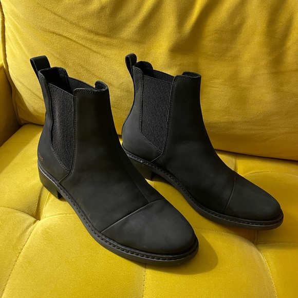 TOMS Charlie Black Leather Ankle Boot women’s 10M. - Picture 4 of 6